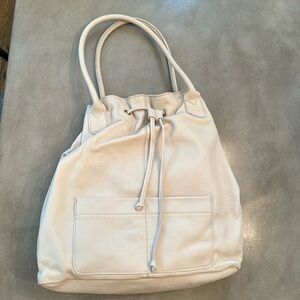 Cream leather bag